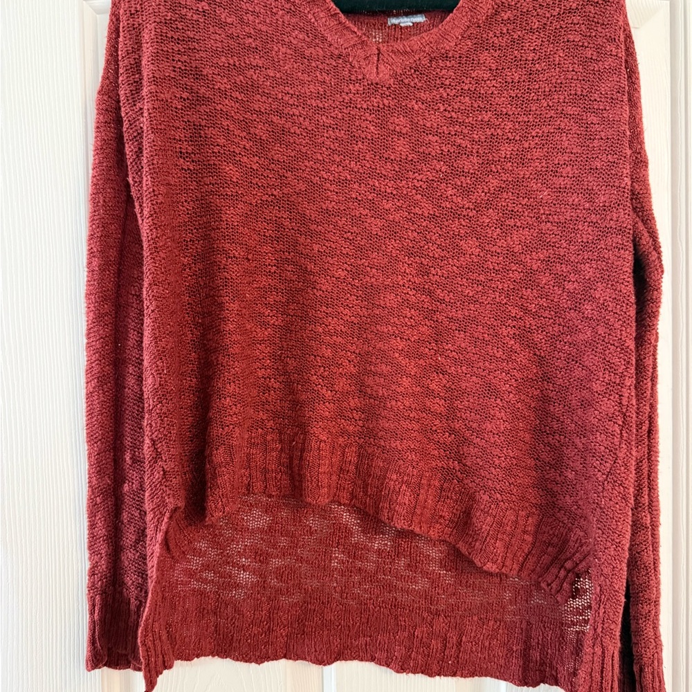 Charlotte Russe Deep Red V-Neck Sweater